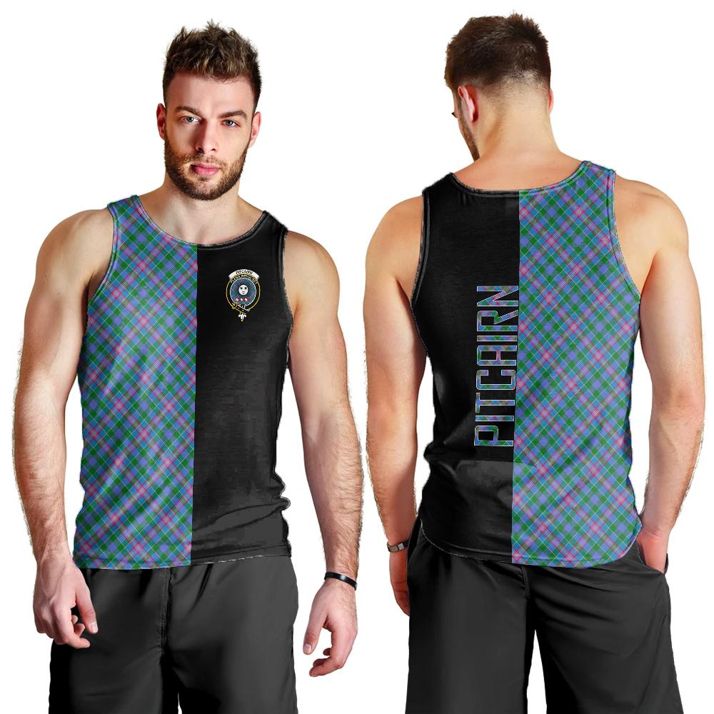 Pitcairn Hunting Tartan Crest Men's Tank Top - Cross Style