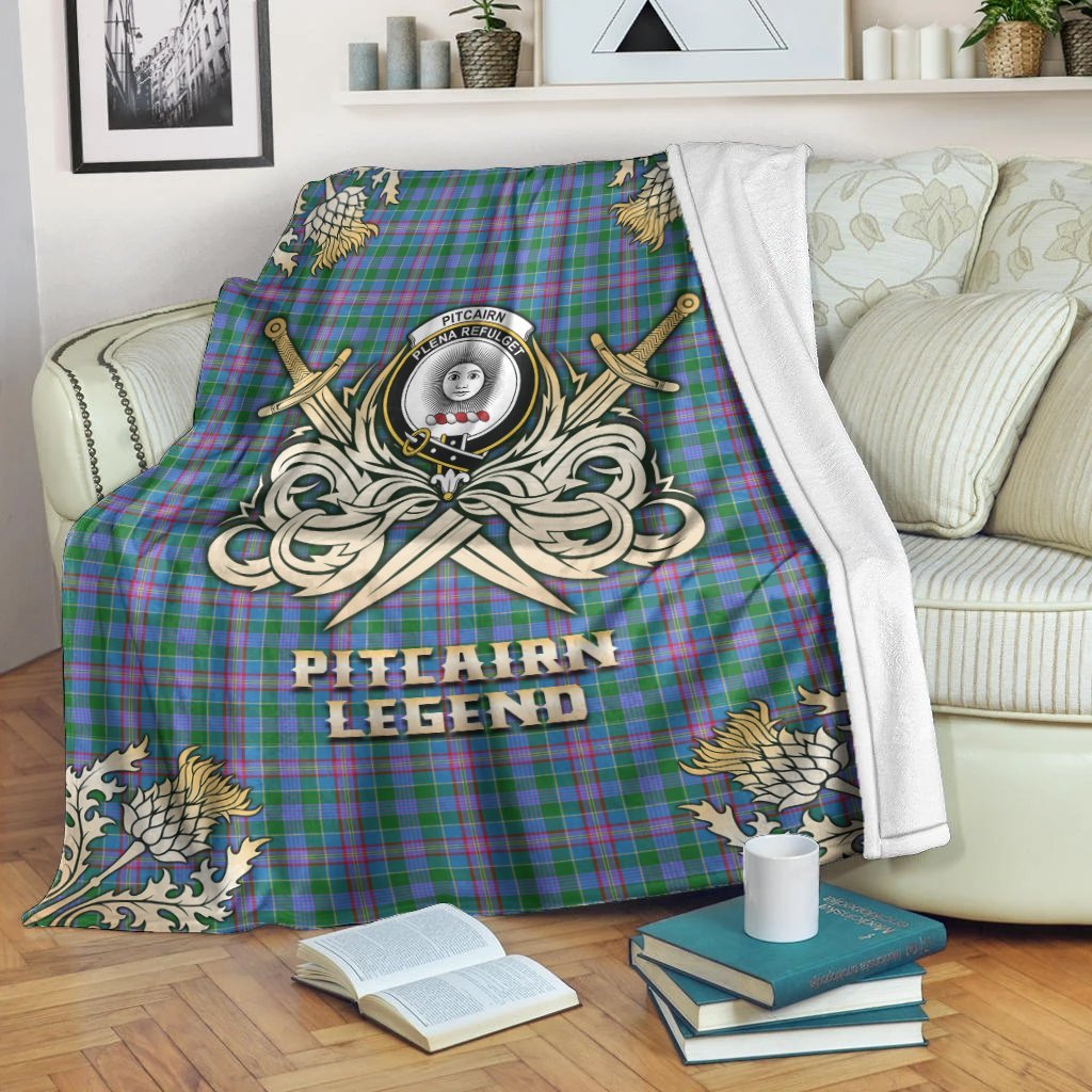 Pitcairn Hunting Tartan Gold Courage Symbol Blanket