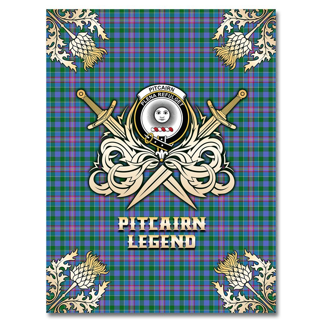 Pitcairn Hunting Tartan Gold Courage Symbol Blanket