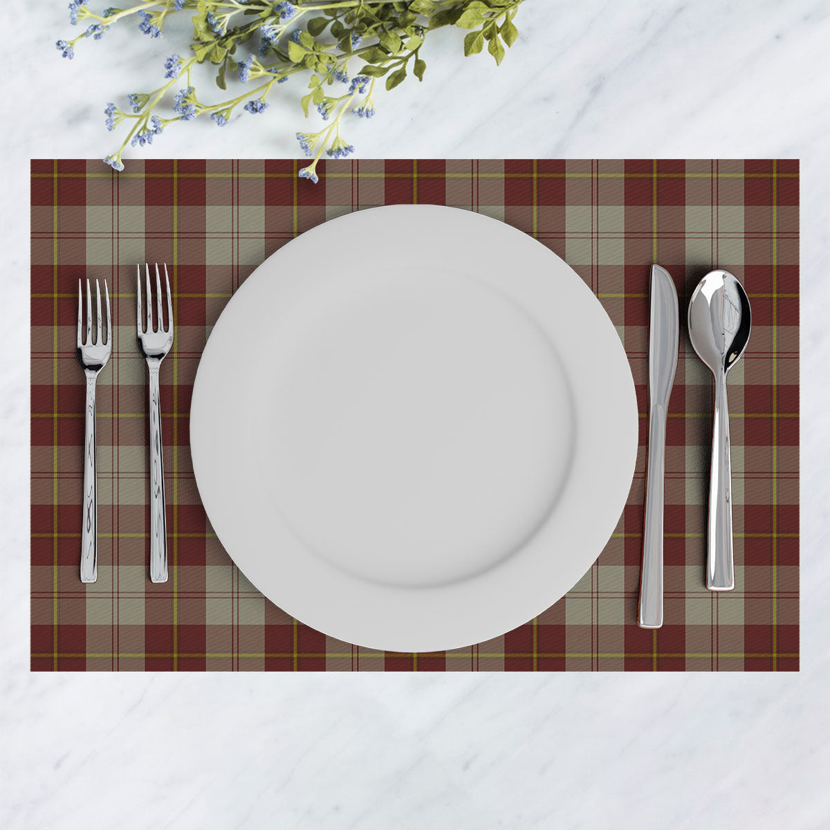 Cunningham Burgundy Dancers Tartan Placemat