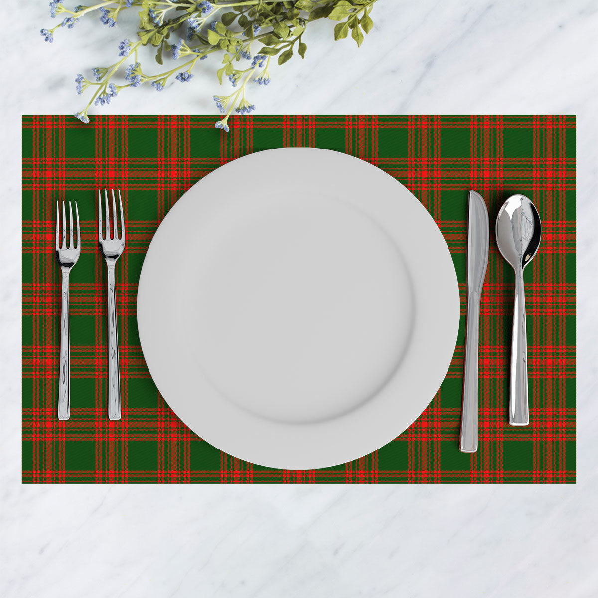 Menzies Green Modern Tartan Placemat