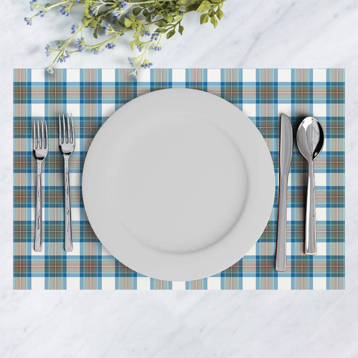 Stewart Muted Blue Tartan Placemat