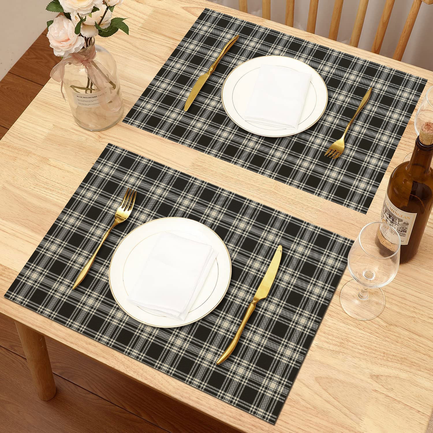 Menzies Black _ White Ancient Tartan Placemat