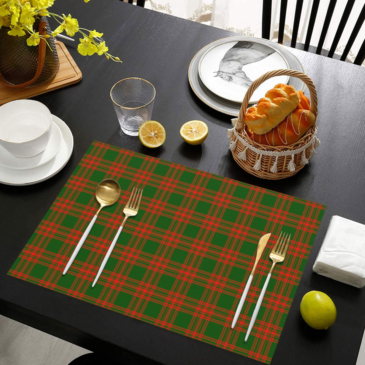 Menzies Green Modern Tartan Placemat