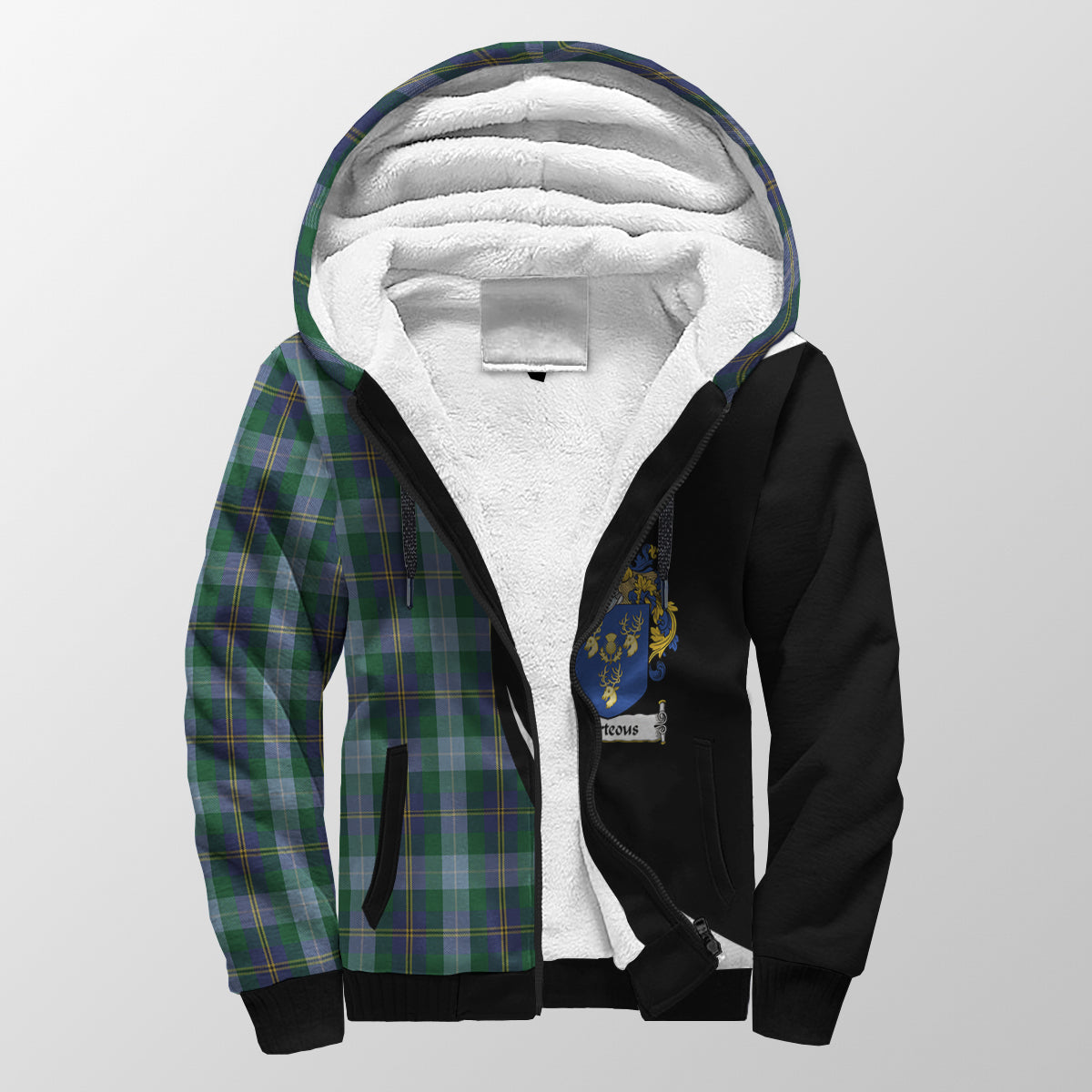 Porteous Tartan Crest Sherpa Hoodie - Circle Style