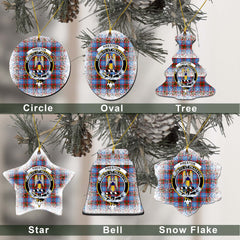 Preston Tartan Christmas Ceramic Ornament - Snow Style