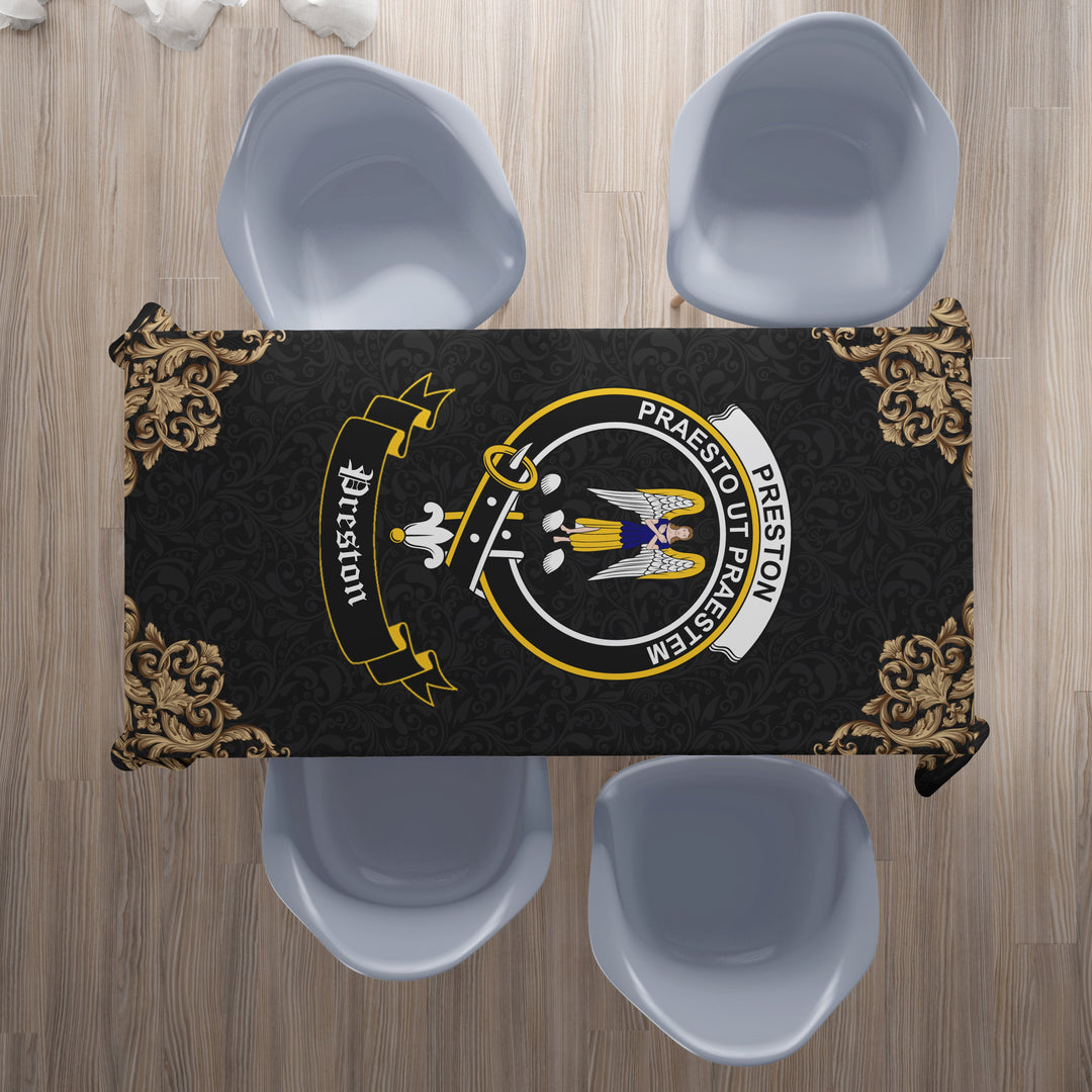 Preston Crest Tablecloth - Black Style