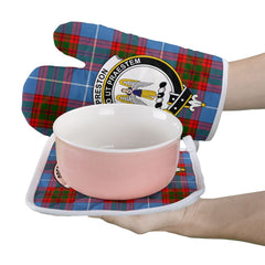 Preston Tartan Crest Oven Mitt And Pot Holder (2 Oven Mitts + 1 Pot Holder)