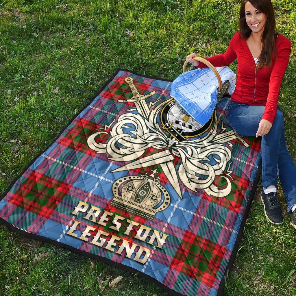 Preston Tartan Crest Legend Gold Royal Premium Quilt