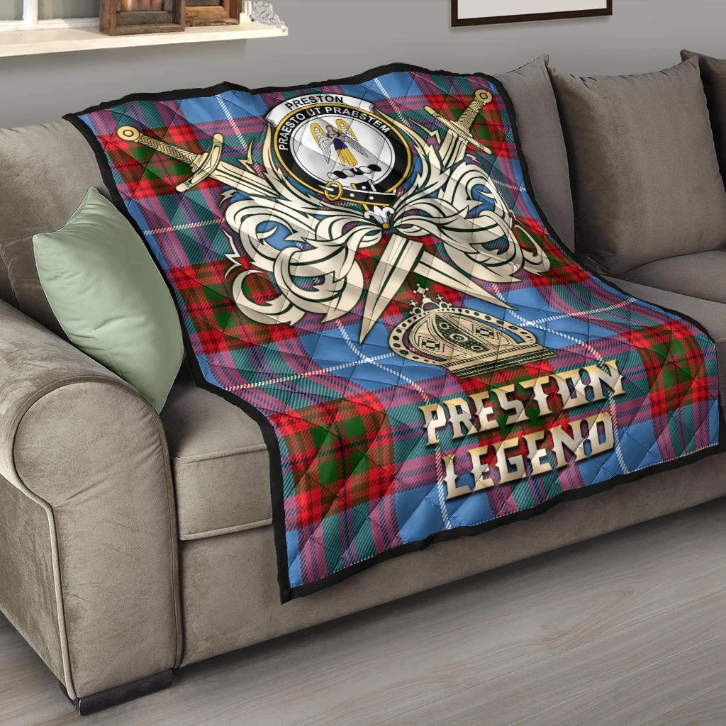 Preston Tartan Crest Legend Gold Royal Premium Quilt