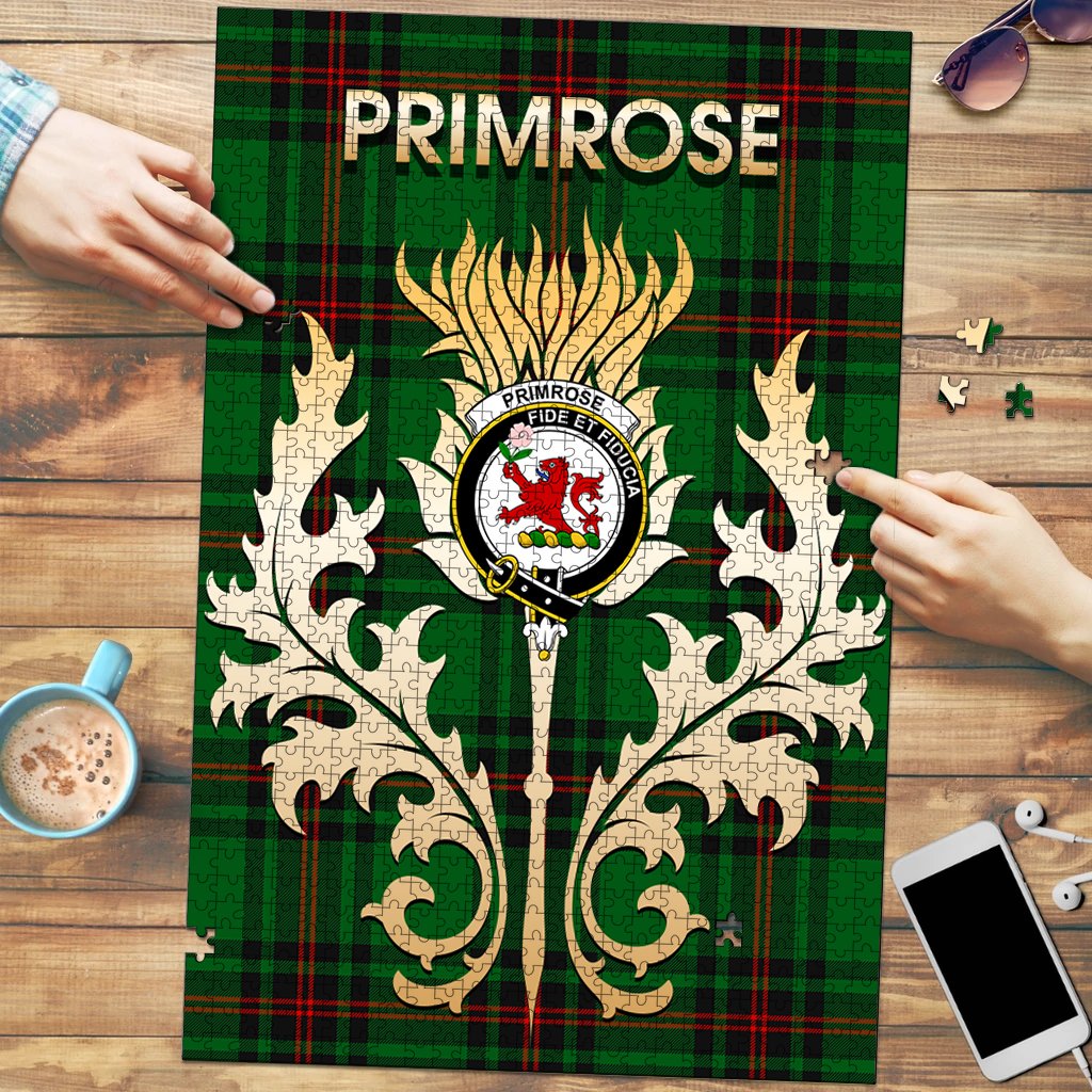 Primrose Tartan Crest Thistle Jigsaw Puzzles