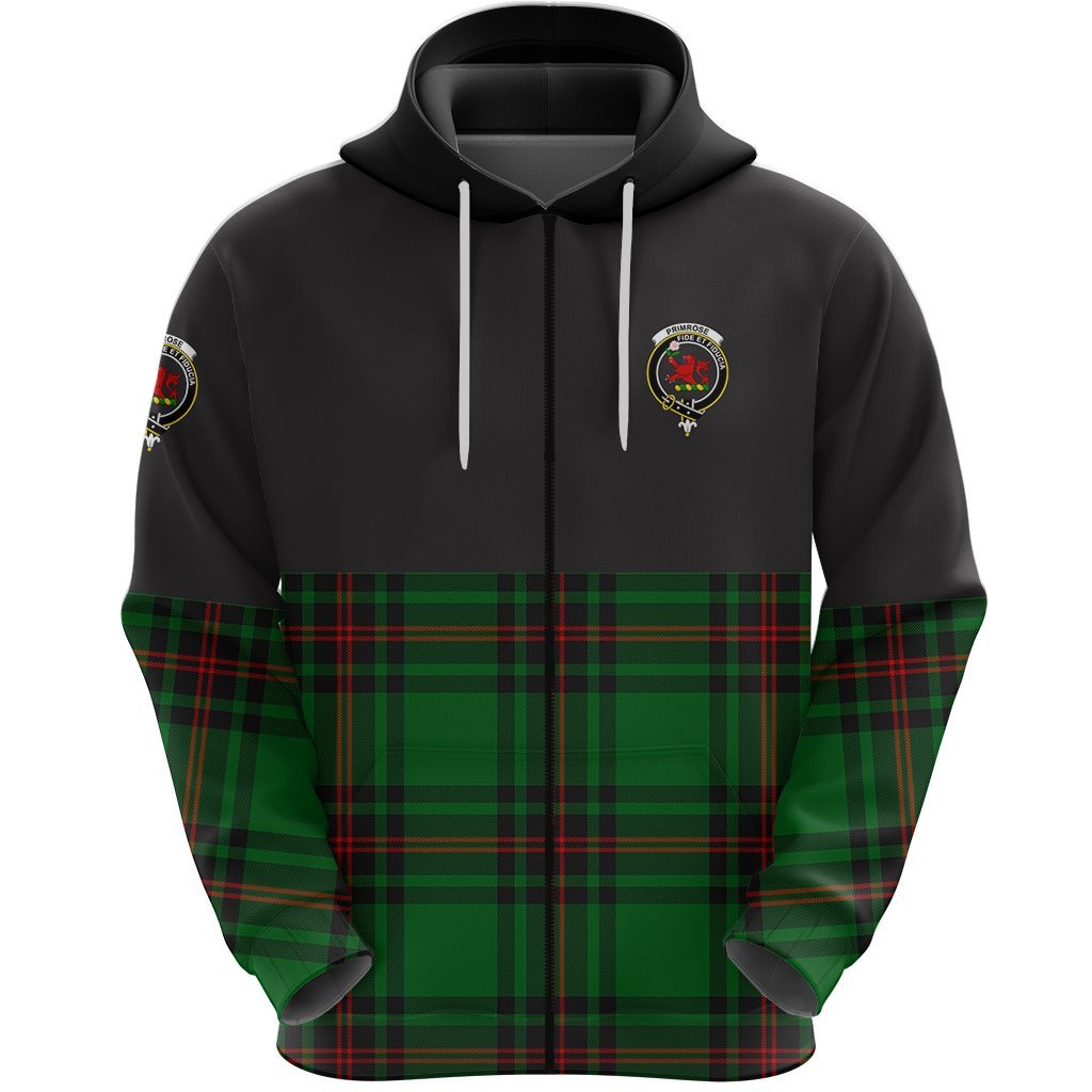 Primrose Clan Half Of Tartan Zipper Hoodie