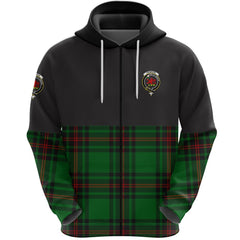 Primrose Clan Half Of Tartan Zipper Hoodie