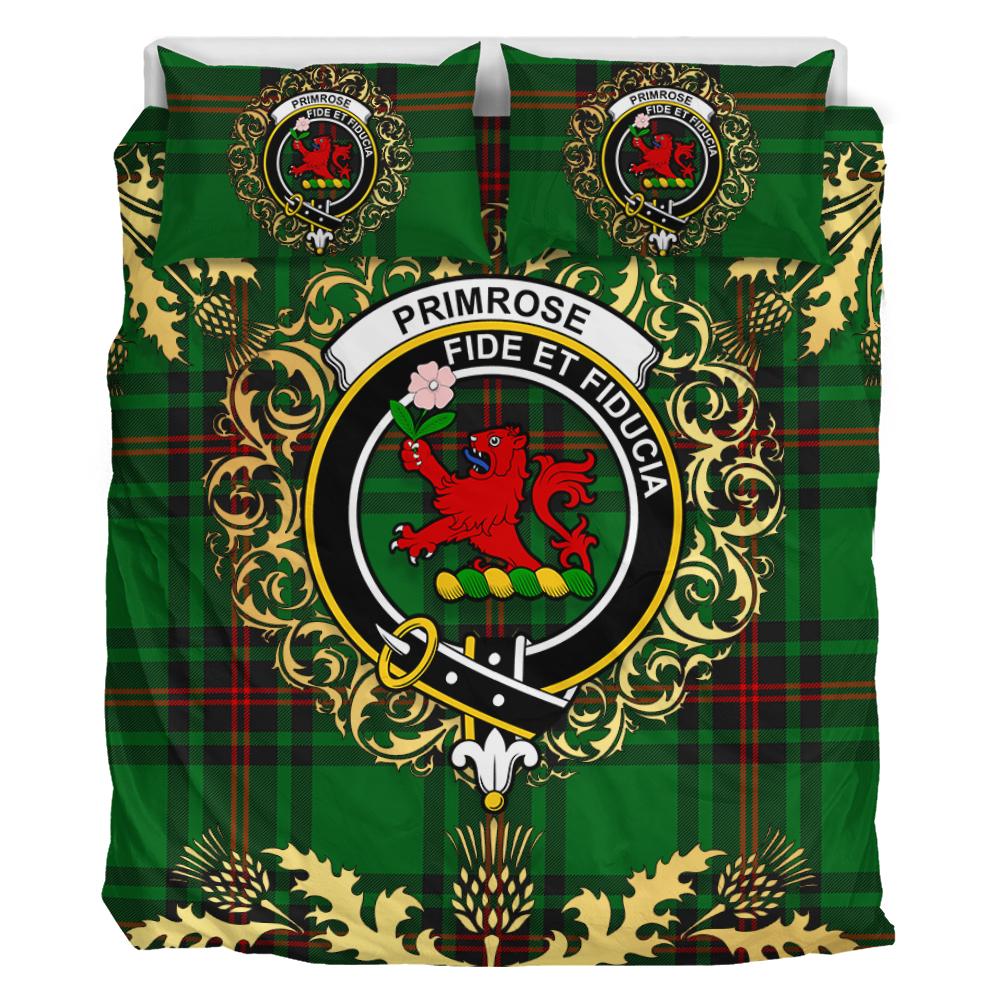 Primrose Tartan Crest Bedding Set - Golden Thistle Style