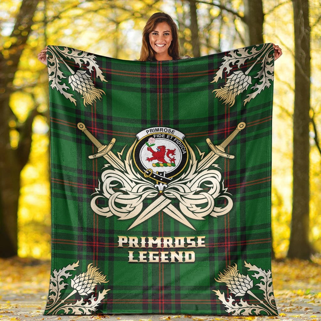 Primrose Tartan Gold Courage Symbol Blanket