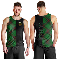 Primrose Tartan Crest Men's Tank Top - Cross Style