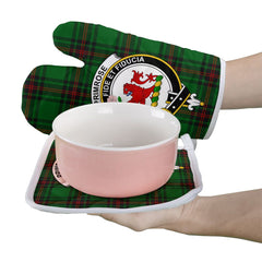 Primrose Tartan Crest Oven Mitt And Pot Holder (2 Oven Mitts + 1 Pot Holder)