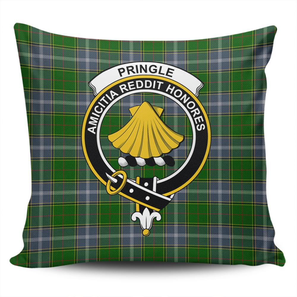 Scottish Pringle Tartan Crest Pillow Cover - Tartan Cushion Cover