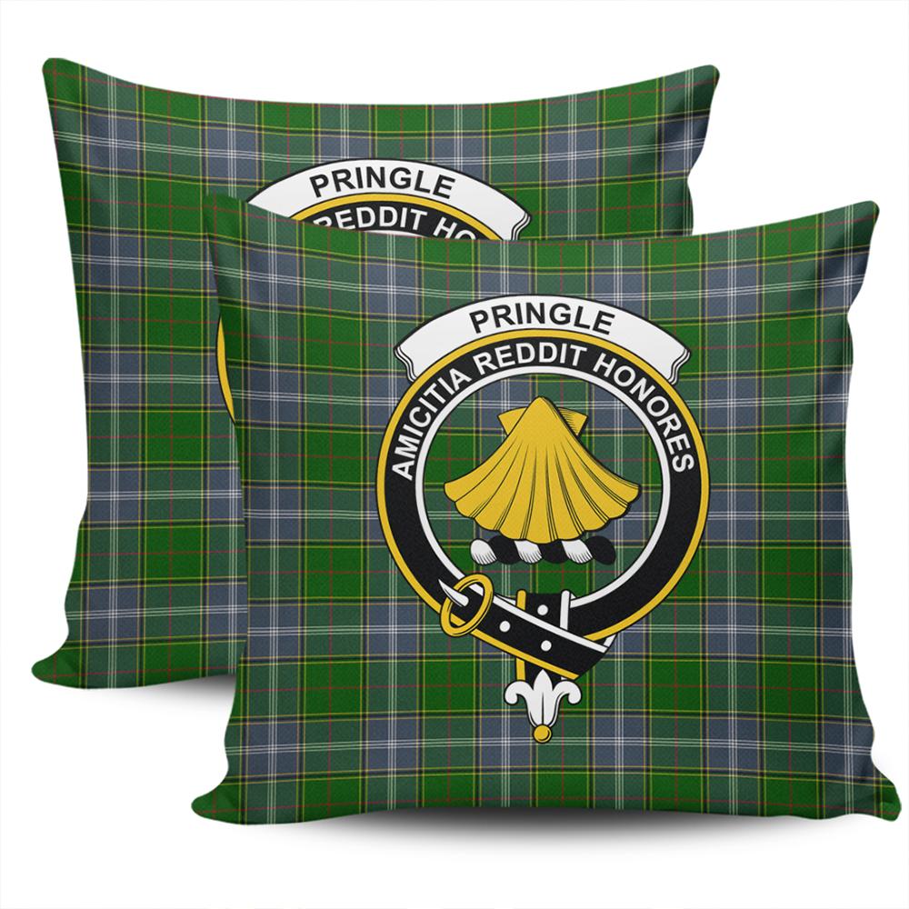 Scottish Pringle Tartan Crest Pillow Cover - Tartan Cushion Cover