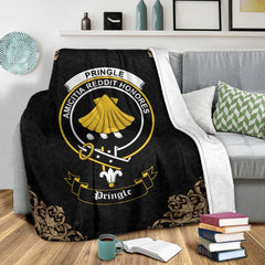 Pringle Crest Tartan Premium Blanket Black