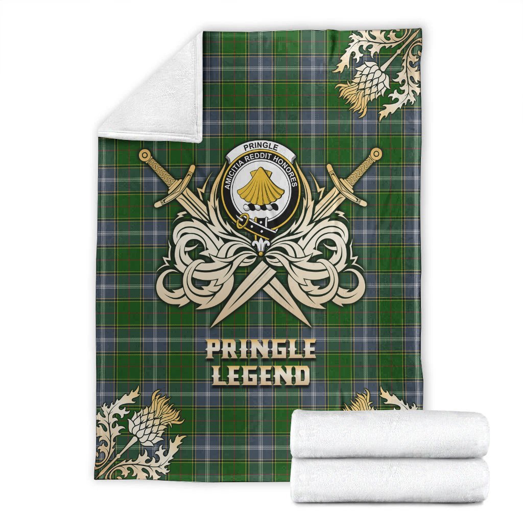 Pringle Tartan Gold Courage Symbol Blanket