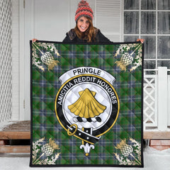 Pringle Tartan Crest Premium Quilt - Gold Thistle Style