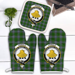 Pringle Tartan Crest Oven Mitt And Pot Holder (2 Oven Mitts + 1 Pot Holder)