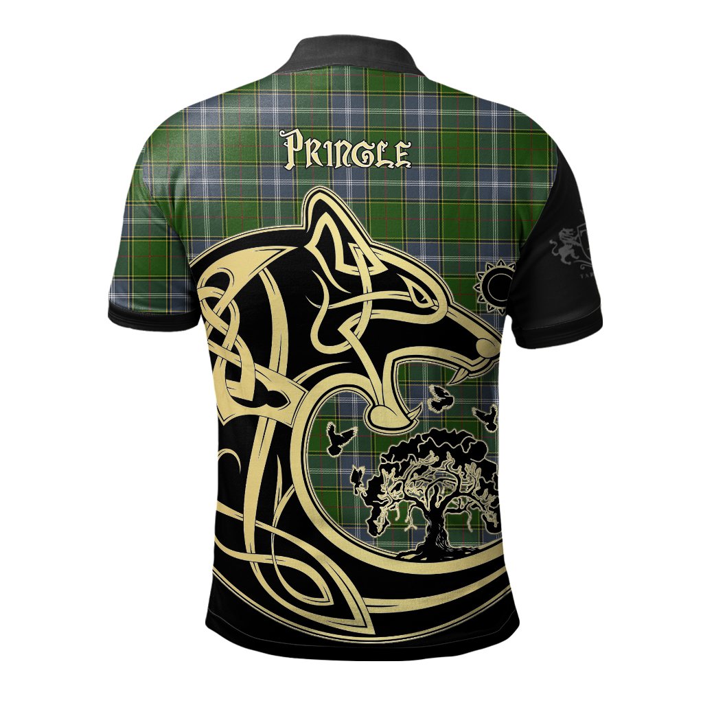 Pringle Tartan Polo Shirt Viking Wolf