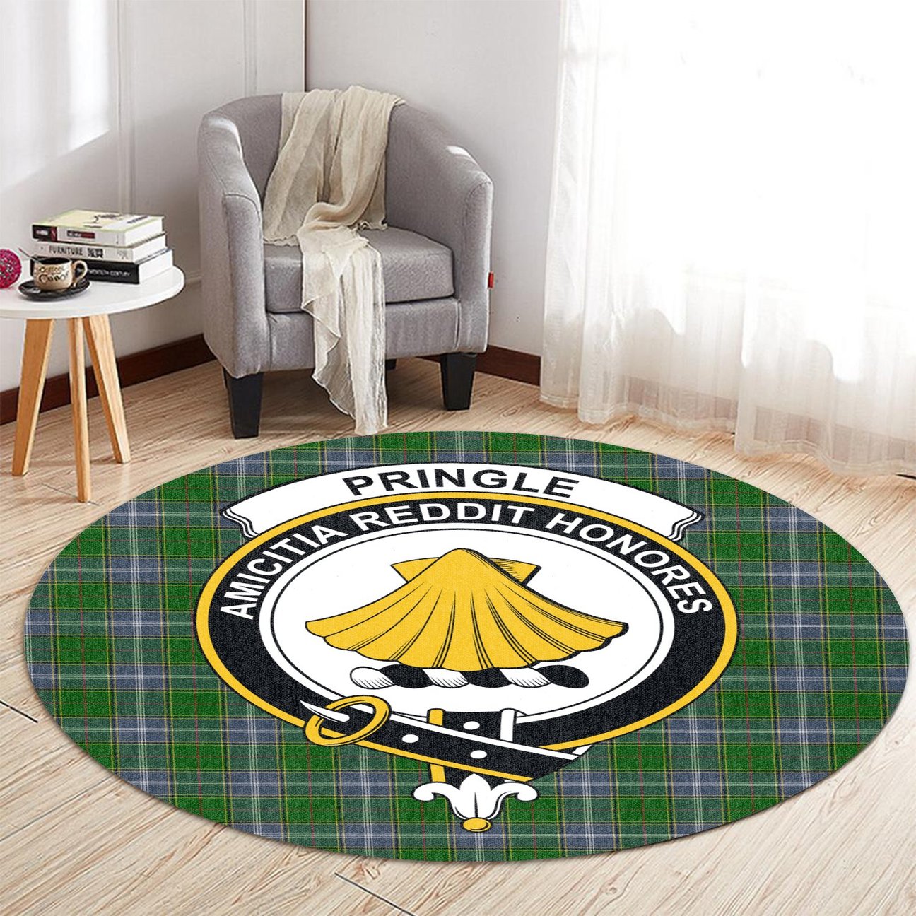 Pringle Tartan Crest Round Rug