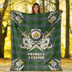 Pringle Tartan Gold Courage Symbol Blanket