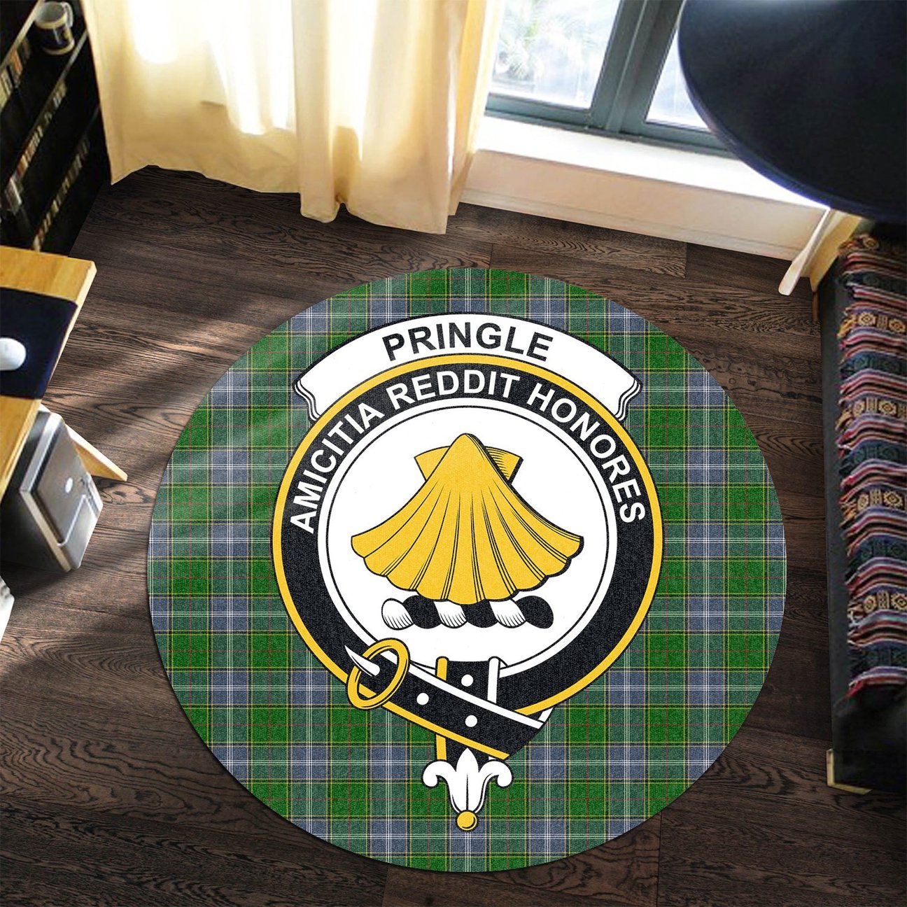 Pringle Tartan Crest Round Rug