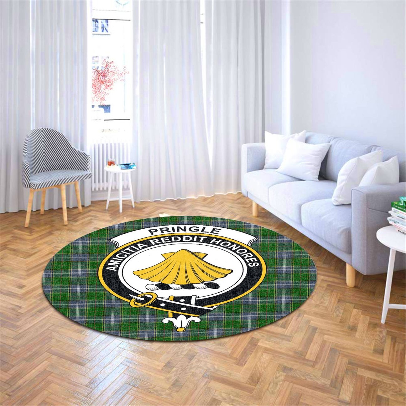 Pringle Tartan Crest Round Rug