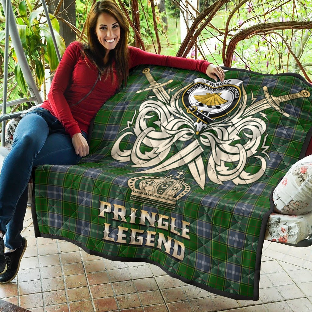 Pringle Tartan Crest Legend Gold Royal Premium Quilt