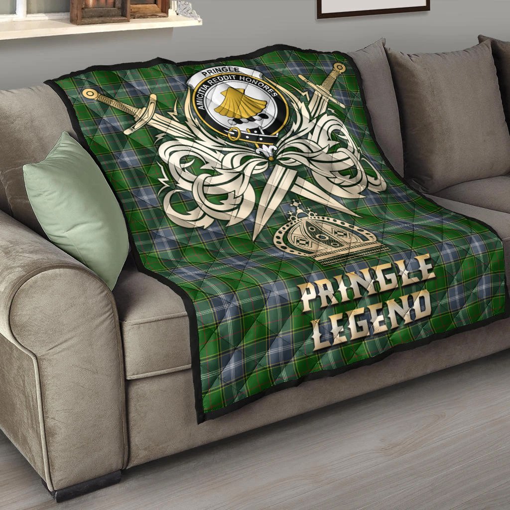 Pringle Tartan Crest Legend Gold Royal Premium Quilt