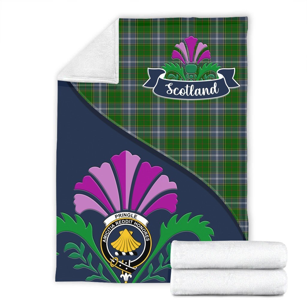 Pringle Tartan Crest Premium Blanket - Thistle Style