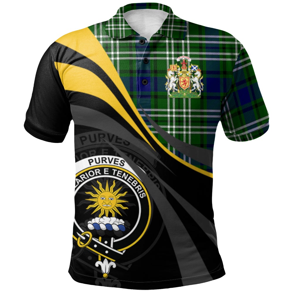 Purves Tartan Polo Shirt - Royal Coat Of Arms Style