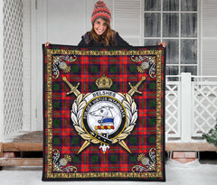 Belshes Tartan Crest Premium Quilt - Celtic Thistle Style