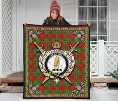 Callender Tartan Crest Premium Quilt - Celtic Thistle Style