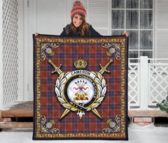 Cameron of Lochiel Ancient Tartan Crest Premium Quilt - Celtic Thistle Style