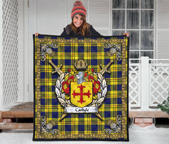 Carlyle Tartan Crest Premium Quilt - Celtic Thistle Style