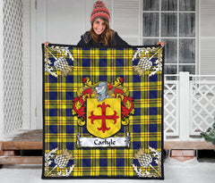 Carlyle Tartan Crest Premium Quilt - Gold Thistle Style