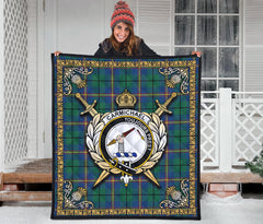 Carmichael Ancient Tartan Crest Premium Quilt - Celtic Thistle Style