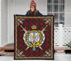 Carruthers Tartan Crest Premium Quilt - Celtic Thistle Style