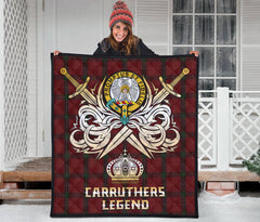 Carruthers Tartan Crest Legend Gold Royal Premium Quilt