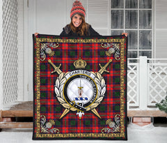 Charteris (Earl of Wemyss) Tartan Crest Premium Quilt - Celtic Thistle Style