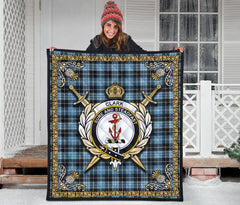 Clark Ancient Tartan Crest Premium Quilt - Celtic Thistle Style