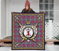 Crawford Ancient Tartan Crest Premium Quilt - Celtic Thistle Style