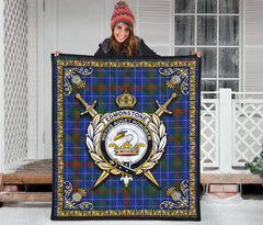 Edmonstone Tartan Crest Premium Quilt - Celtic Thistle Style