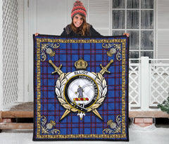 Elliot Modern Tartan Crest Premium Quilt - Celtic Thistle Style