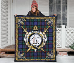 Fletcher Modern Tartan Crest Premium Quilt - Celtic Thistle Style